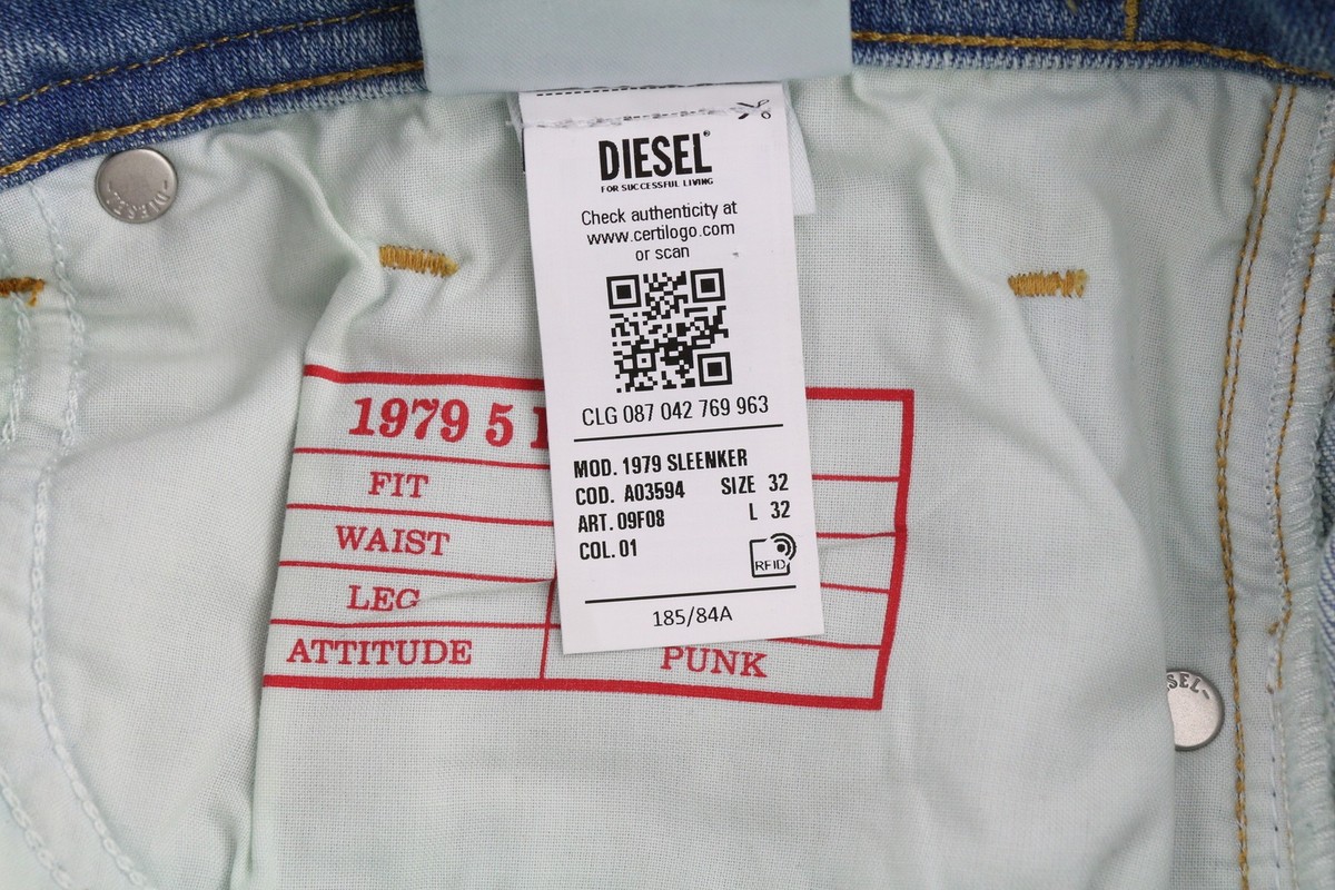 DIESEL 1979 Sleenker 09F08 Men Jeans W32/L32 Low Waist