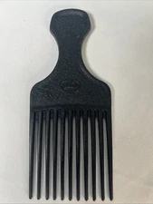 Vintage Goody Hair Pick Black Plastic Textured Comb Made In USA 6.5"