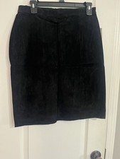 NWT Vintage Global Identity G3 Black Suede Leather Skirt 11/12