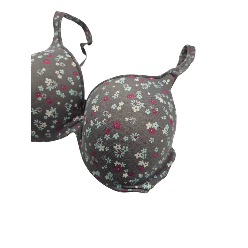 Sujetador Camiseta Clásica Barely There Mujer Talla 36D Gris Floral Ligeramente Acolchado Foto 2 de 4