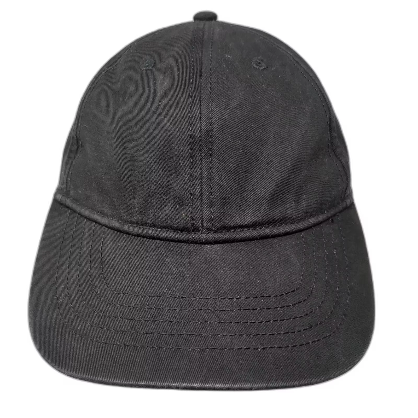 Black Baseball Cap Hat One Size Slideback Adjustable Plain Solid Blank Curved