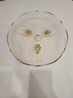 Vintage Cake Plate Lancaster Glass Co Yellow Depression Jubilee Footed 10 in Dia