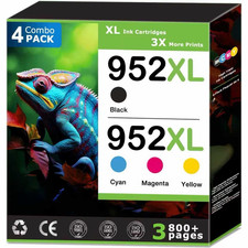 Compatible 952XL Ink Cartridge 4-Pack For HP Inkjet BK C M Y
