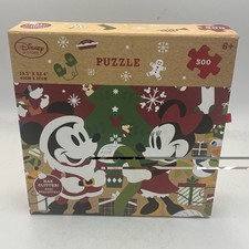 DISNEY STORE Christmas Mickey Minnie Mouse Glitter Jigsaw Puzzle 500 Pc