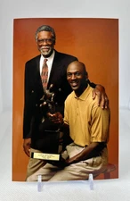Michael Jordan NBA 1997 - 98 MVP Trophy With Bill Russell 4x6 Photo 🔥🔥🔥