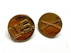 WW2 US Military Army Enlisted Infantry Collar Brass Insignia Pins Disc Rifles