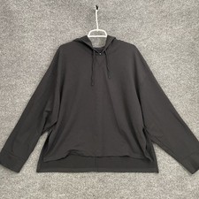 Nike Yoga Dri-FIT Hoodie Women  s Sz L Pullover Boxy Side Slit Black DM7033-010