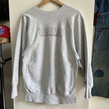 Vintage Distressed Harvard Reverse Weave Champion Sweatshirt Large USA Made L