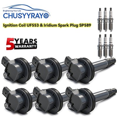 6 spark plug +Ignition coil packs For 2015-2018 Ford Transit-150 250 3.7L V6