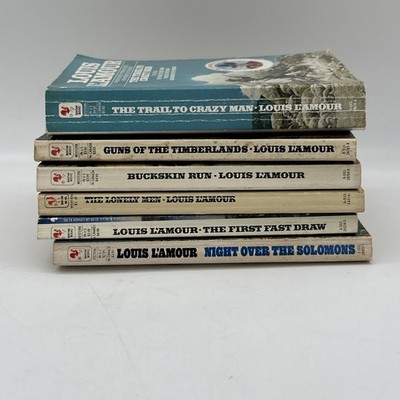 Lot of 6 Louis L Amour Vintage Bantam Paperbacks Western Books Frontier Fiction