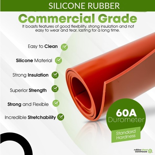 Silicone Rubber Sheet Solid  1/32" Thick  x 36" wide x 5 ft Long High Temp Mat - Afbeelding 5 van 9