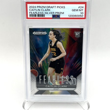 2024 Panini Prizm Draft Picks Fearless Caitlin Clark #24 Silver Prizm RC PSA 10