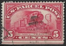 U.S.A. 1913 Parcel Post Mail Train 5c red #Q5