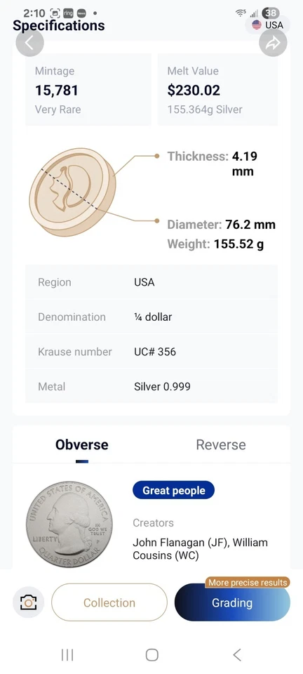 USA 25 cents American Samoa 2020-P-MS - Image 2 of 4