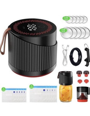 3-in-1 Vacuum Versatile Sealer for Jars/Bags/Bottles, USB-C, One-Touch