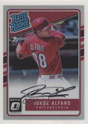 2017 Donruss Optic Rated Rookies Signatures Holo Prizm Jorge Alfaro Auto RC 6we