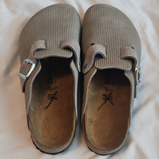 Birkenstock Taupe Suede Clog Sandals Adjustable Buckle Strap US 10 EU 43