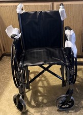 Drive Manual Wheelchair Foldable Black Steel Wheel Locks Detachable Footrests