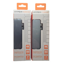2 Pack HyperDrive DUO 7-in-2 USB-C Hub for Apple MacBook Pro/Air Space Gray- New