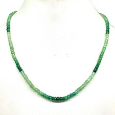 18 Inch Natural Green Strawberry Quartz Necklace Shade Faceted Beads 925 Clasp