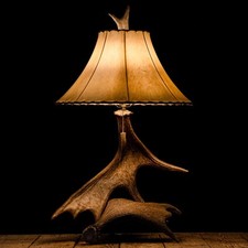 Medium Moose Antler Table Lamp