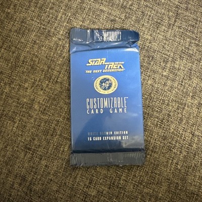 1995 Star Trek CCG White Border Edition Booster Pack / Tiny Hole in pack 