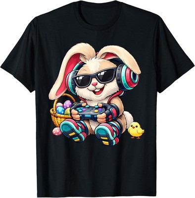 Boys Easter Funny Video Games Bunny Happy Easter Day Gamer T-Shirt