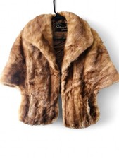 Vintage Real Mink Fur Cape Stole  1950s Brown Mink  Sullivan-Rollins Fur Salon