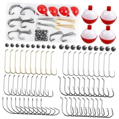 Fishing Bobbers Tackle Kit, 84pcs Basic Fishing Tackle Box Included Fishing 