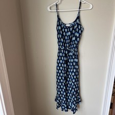 J Crew Summer Midi Sun Dress Size 6 Navy Blue