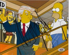PRESIDENT DONALD J TRUMP SIGNED 8x10 PSA COA SIMPSONS AUTOGRAPH MAGA PHOTOGRAPH