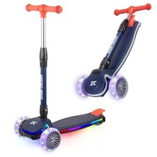 Kids 3 Wheel Scooter Big Wheels Light Up Scooter For Boys Age 4-10 Height