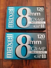 Lot of 2 - Maxell GX-MP High Quality 8mm Blank Camcorder Videotapes - Brand NEW