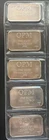 (5) Vintage Ohio Precious Metals OPM 1 Ounce Silver Bars .999
