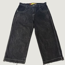 JNCO Twin Cannon Classics J101D5 26 Barrel Caliber Jet Black Jeans 44W 30L