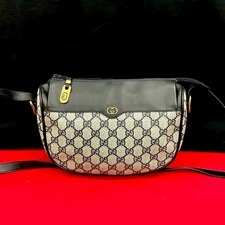 Gucci Old Gg Logo All Over Pattern Hardware Leathe