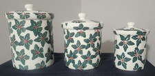 COOP CERAMICHE TOSCANE Italy Canister 3 Set Handpainted Ceramic Holiday Flowers 