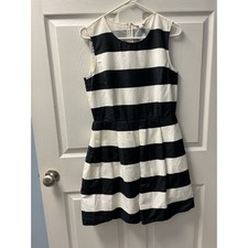 Gap Black And White Wide Stripe Dress Fit & Flare Size 6