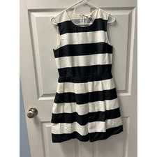 Gap Black And White Wide Stripe Dress Fit & Flare Size 6