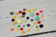 Cabochons aus Resin Blumen 37 Stück für Schmuckherstellung oder zum Basteln