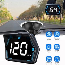 Digital Gps Speedometer Car Hud Head Up Display Mph Kmh Compass Overspeed Alarm
