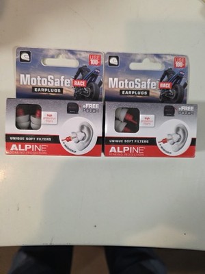 2 Alpine MotoSafe Race Earplugs Hearing Protection Wind Noise Reduction SEALED
