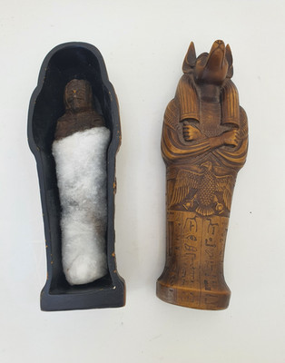 Anubis Sarkophag Resin Ornament 18 cm Made By Ahmed Zainhom Egypt