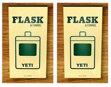 Lot of 2 Yeti Flask & Funnel Set Stainless Steel 7oz Green For Outdoors & Travel