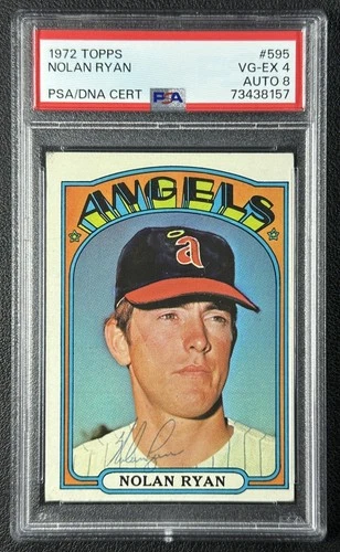 NOLAN RYAN PSA 4 1972 TOPPS #595 DNA 8 AUTOGRAPH AUTO ANGELS 157