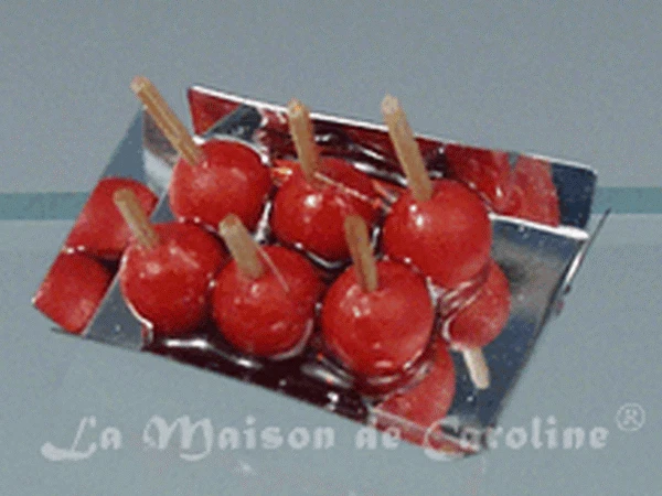 CREAL Kandierte Äpfel auf Blech, Puppenhaus, Puppenstube 1:12