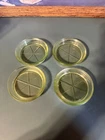 Vintage Uranium Glass Coasters Set of 4 UV Reactive Green Vaseline Glass