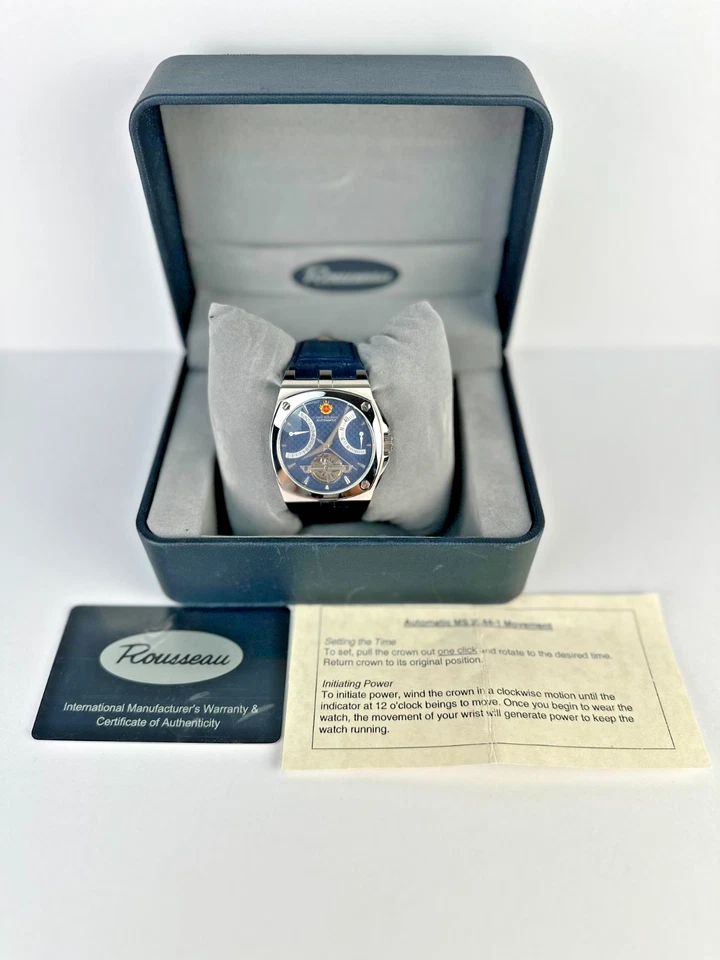 Louis Richard Automatic Men’s Chronograph Rare Collectible Blue Dial Watch - Image 3 of 4
