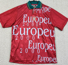 Vtg Saillev PORTUGAL Soccer Jersey Adult Large Slim Fit Red AOP Euro 2000 90s