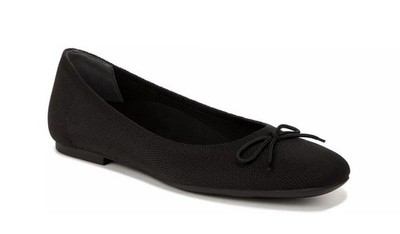 NIB Vionic Klara Knit Ballet Flats Women's Size 8.5 Black Slip On Bow Free Ship